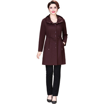 Μεσήλικας Mother Trench Coat XL-5XL Γυναικείο ανεμοθραύστη 2023 Νέο υψηλής ποιότητας γυναικείο μπουφάν, άνοιξη, φθινοπωρινό ταμπεραμέντο Slim