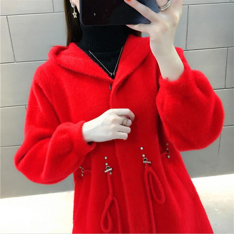 Vunena jakna Ženski kaputi Novo 2023. Vuneni kaput Ženska odjeća Duge, uske, debele tople jakne s kapuljačom Ženske parke crne mode