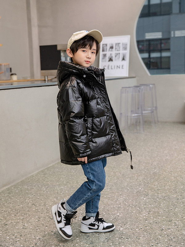 Őszi téli fiúkabát melegen tartás pamut vastag gyerekkabát egyszínű cipzáras gyerekruházat XMP552