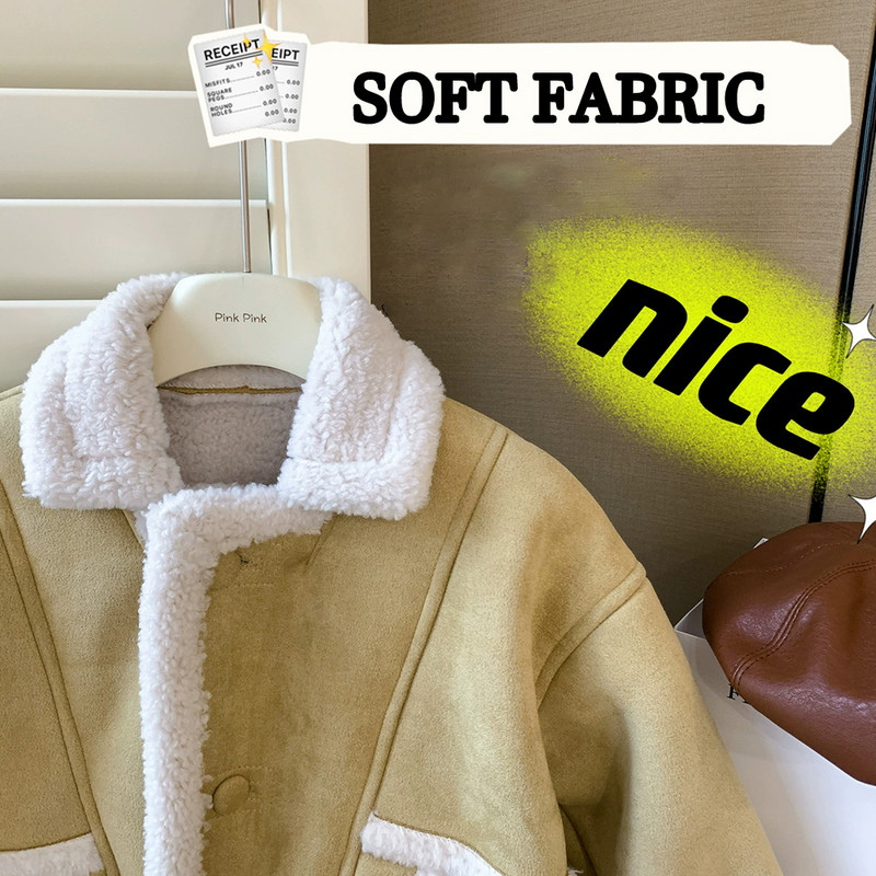 Paltoane groase, calde, din vată de miel, pentru copii, fete, stil coreean, toamnă, iarnă, haine pentru copii, jachete din catifea.