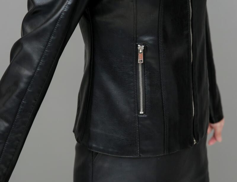 Jachetă din piele de primăvară 3XL pentru femei, nou 2023, haină din piele PU pentru femei, scurtă, subțire, de toamnă pentru motociclete, haine din piele pentru femei