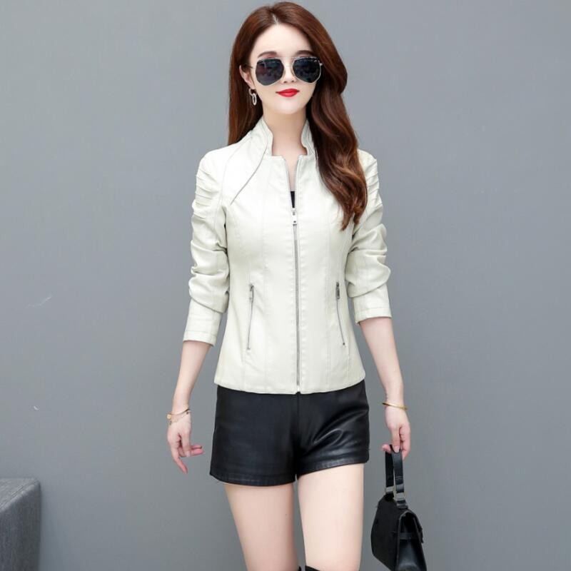 Jachetă din piele de primăvară 3XL pentru femei, nou 2023, haină din piele PU pentru femei, scurtă, subțire, de toamnă pentru motociclete, haine din piele pentru femei