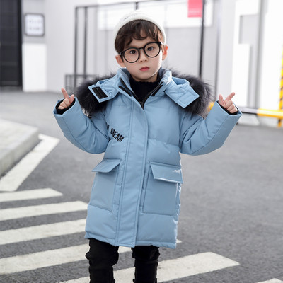 Jachetă de iarnă cu glugă pentru copii, blană artificială, jachetă groasă, caldă, din bumbac, haine pentru copii mici, băieți, parka pentru copii, costum de zăpadă XMP551