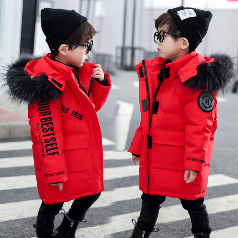 Jachetă de iarnă cu glugă pentru copii, blană artificială, jachetă groasă, caldă, din bumbac, haine pentru copii mici, băieți, parka pentru copii, costum de zăpadă XMP551