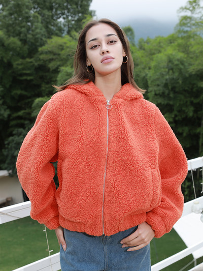 Jachetă de iarnă pentru femei, din lână de miel, haină de blană de oaie, de oaie, scurtă, de iarnă, de haine groase de modă pentru femei