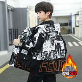 Jachetă de iarnă pentru băiat, cu glugă, din catifea, pentru copii, ocazional, din bumbac, căptușită, parka pentru copii XMP513