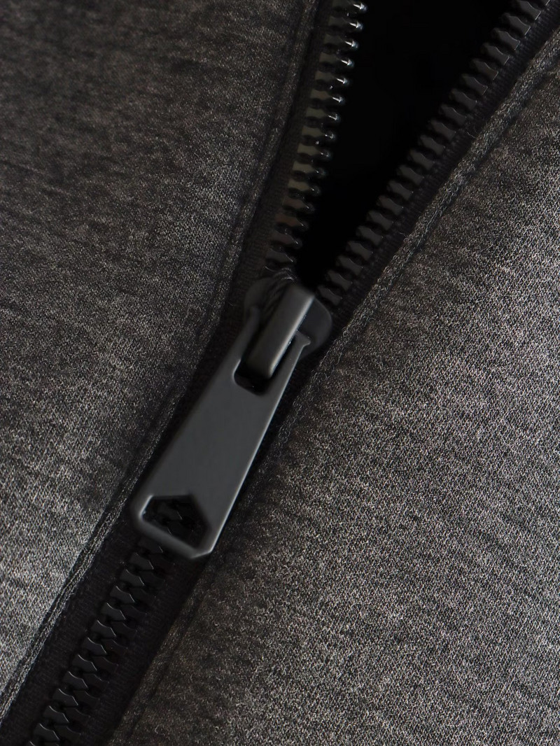 Apgriezta pelēka silta bumbvedēja jaka Ticken mākslīgā kašmira rāvējslēdzējs rudens sieviešu mētelis ar vienrindu apkakles kabatas ielas apģērbi