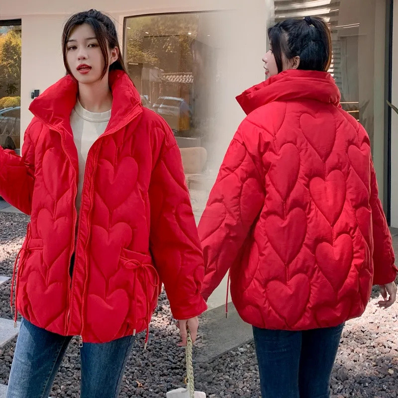 2023. gada jauna ziemas sieviešu jaka, silta sieviešu mēteļa statīvs apkakle Sieviešu jaka Parka kokvilnas polsterēta Harajuku virsjaka virsdrēbes