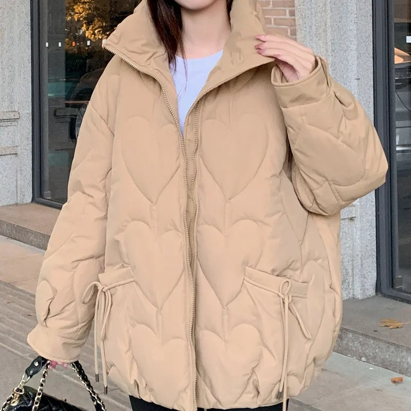 2023. gada jauna ziemas sieviešu jaka, silta sieviešu mēteļa statīvs apkakle Sieviešu jaka Parka kokvilnas polsterēta Harajuku virsjaka virsdrēbes