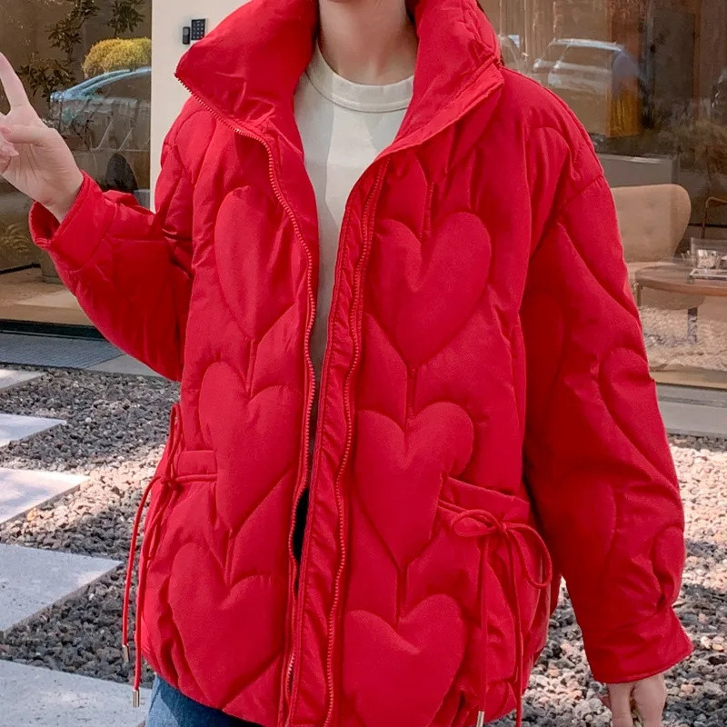 2023. gada jauna ziemas sieviešu jaka, silta sieviešu mēteļa statīvs apkakle Sieviešu jaka Parka kokvilnas polsterēta Harajuku virsjaka virsdrēbes