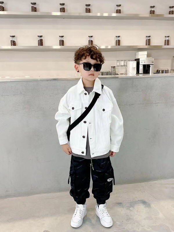 Pusaudžu 2023. gada jauns kovboju pavasara rudens bērnu mētelis īsa stila meitenēm džinsa jaka Modes zēnu apģērbs 3 4 5 6 7 8 9 10 11 Jā