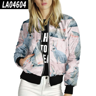 Toamnă, primăvară, jachete cu imprimeuri florale pentru femei, cu fermoar, îmbrăcăminte bomber, mâneci lungi, scurte, subțiri, ocazionale, cu buzunar, haine motociclist