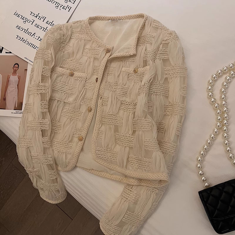 Mazs, smaržīgs īss mēteļu tops sievietēm 2023. gada korejiešu pavasara relaksētai un daudzpusīgai franču jaciņai bez brīvām sievietēm