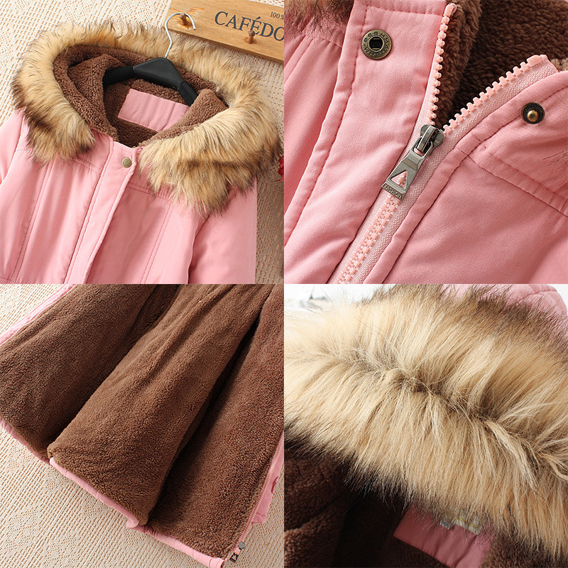 2023, toamnă iarnă, parkas de pluș, pentru femei, haină lungă și caldă din bumbac, guler de blană, jachetă cu glugă, pentru femei, îngroșată, caldă, căptușită, cu fermoar