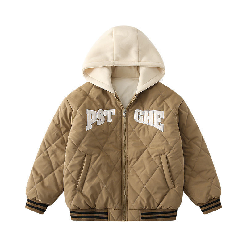 2023. gada jauna bērnu Parkas ziemas jaka zēniem Rudens samta mētelis bērniem, masīvs ar kapuci, zīdaiņu augšējais burts ikdienas virsdrēbes XMP418