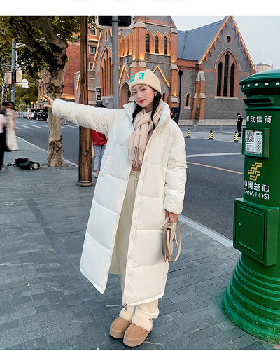 Jachetă de iarnă pentru femei, căptușită lungă, parka de culoare uni, haine, guler, jachetă din bumbac, haină căptușită, haină caldă.