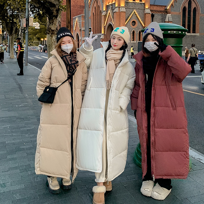 Jachetă de iarnă pentru femei, căptușită lungă, parka de culoare uni, haine, guler, jachetă din bumbac, haină căptușită, haină caldă.