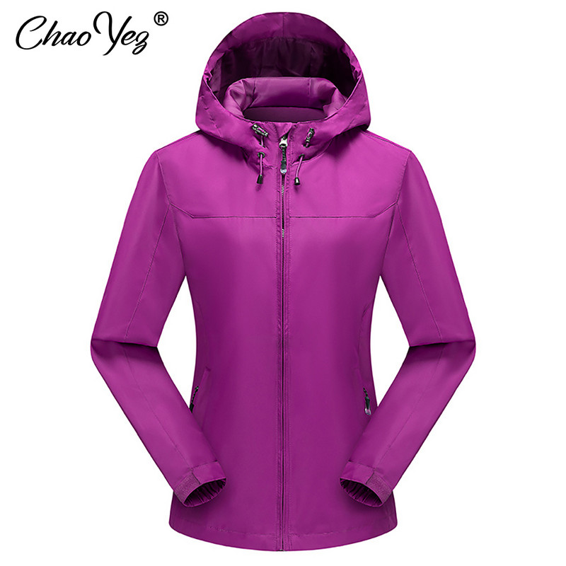 Jachetă de primăvară toamnă pentru femei, solidă, rezistentă la apă, rezistentă la vânt, ocazional, la modă, de culoare bomboană, în aer liber, haină de ploaie pentru femei, cu glugă, 6XL