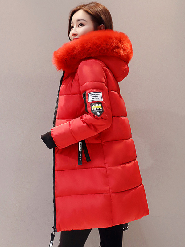 Jachetă nouă de iarnă pentru femei Parka lungă Îmbrăcăminte coreeană cu glugă guler de blană Jachete supradimensionate subțire, caldă, groasă, haină lungă pentru femei