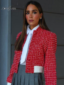 Jachete scurte elegante cu un singur piept pentru femeie, la modă, cu gâtul turn, cu mânecă lungă, paltoane pentru damă, pardesiu vintage de toamnă