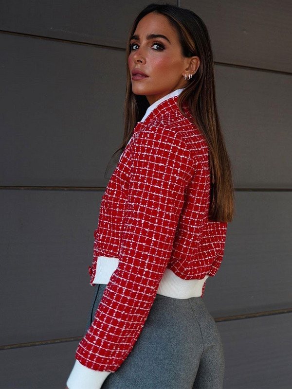 Jachete scurte elegante cu un singur piept pentru femeie, la modă, cu gâtul turn, cu mânecă lungă, paltoane pentru damă, pardesiu vintage de toamnă