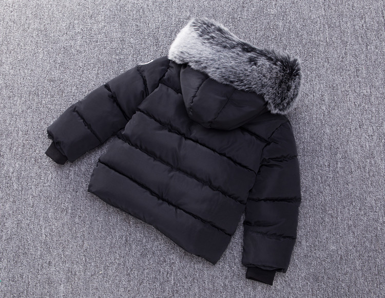 Parkas Gyerekruházat Sűrűsödő Szőrmegallér Pamut Fiúk Lányok Baba Téli Divat Európa Amerika Megfázás megelőzés Dagály
