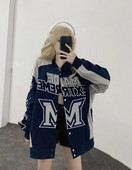 2023. gada sieviešu jaka pavasara rudens burtu apdruka High Street Style Vintage sacīkšu kostīmi Sieviešu lielizmēra garais mētelis