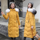 Jachetă de iarnă pentru femei Parkas 2023, nou, haină lungă, guler de blană, pardesiu cu glugă, pentru femei, din bumbac cald, parka căptușită, îmbrăcăminte de îmbrăcăminte plus mărime 3XL