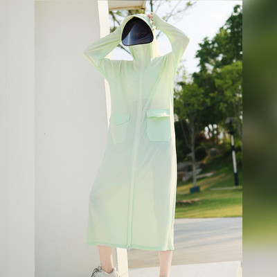 Îmbrăcăminte de protecție solară pentru femei UPF50+ Jachetă UV, buzunar, stil largi, haină lungă de piele, cu lentile de pălărie, călătorii de vară, în aer liber, sălbăticie