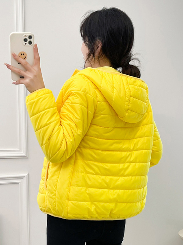 Jachete din bumbac, minimaliste, ușoare, pentru femei, 2023, noua iarnă, în stil coreean, parkas matlasate cu glugă, îmbrăcăminte de vânt pentru femei