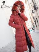 Parka de iarnă pentru damă, cu glugă, cu centură de blană, groasă, caldă, supradimensionată, căptușită, haină lungă matlasată demi-sezon neagră pentru femei 2023