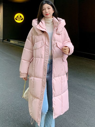 2023-as téli női parkok hosszú dzsekik Alkalmi vastag, meleg kapucnis kabát Női pufferkabát Téli ruhák Felsőruházat Szélálló kabát