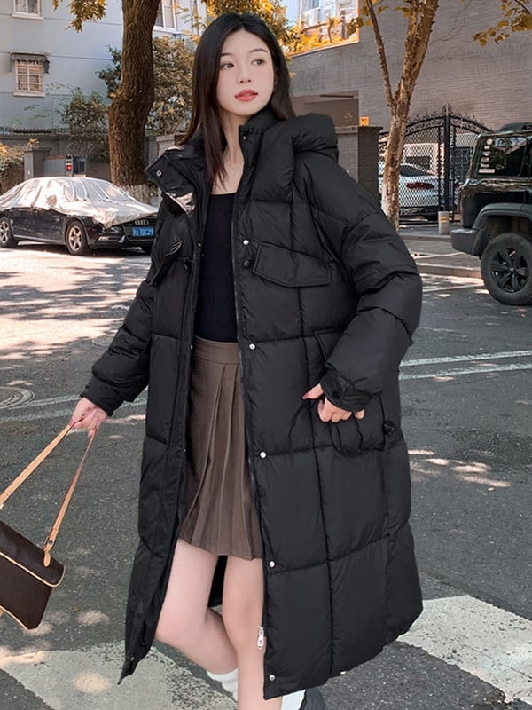 2023-as téli női parkok hosszú dzsekik Alkalmi vastag, meleg kapucnis kabát Női pufferkabát Téli ruhák Felsőruházat Szélálló kabát