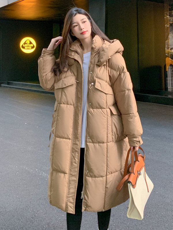 2023-as téli női parkok hosszú dzsekik Alkalmi vastag, meleg kapucnis kabát Női pufferkabát Téli ruhák Felsőruházat Szélálló kabát