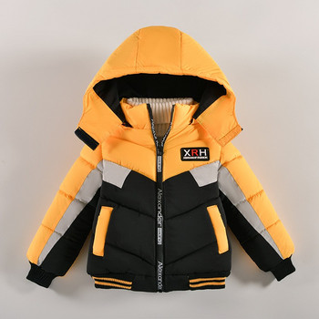 Зимно яке Дебело топло пачуърк палто с качулка и цип Момчета Връхни дрехи за бебета Нови деца Бебешки есенни ежедневни дрехи за 2-5 години
