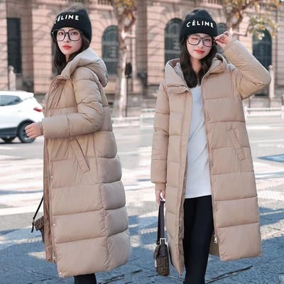 Jachete de iarnă pentru femei Parka lungă groasă și caldă 2023 noi paltoane puf pentru femei la modă jachetă căptușită din bumbac pentru femeie haină de zăpadă
