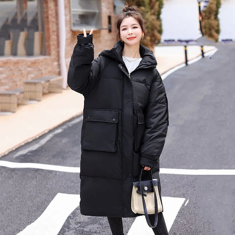 Jachetă de iarnă Parka pentru zăpadă pentru femei 2023, nou cu glugă, îngroșat, haine calde din bumbac Jachetă largi Parka lungă îmbrăcăminte exterioară