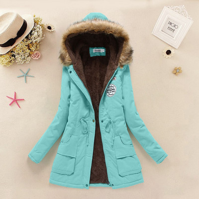 2023 Iarna îngroșați paltoane matlasate femei Parka guler de blană cu glugă caldă fleece jachetă lungă femei ocazional îmbrăcăminte jachetă din bumbac