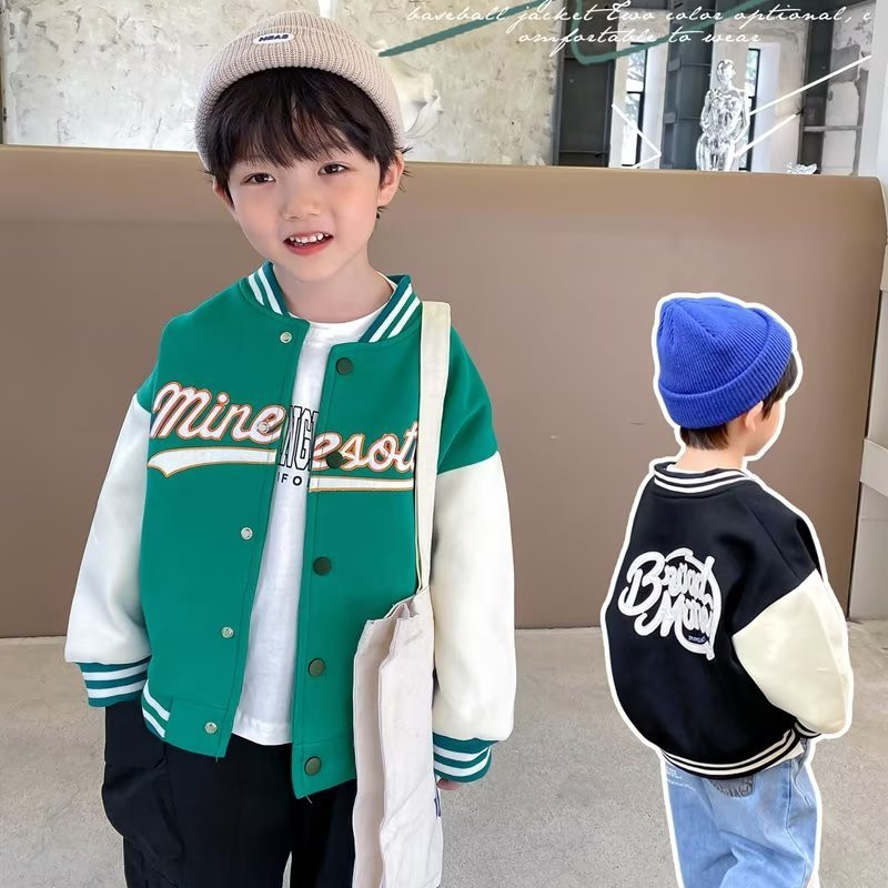 Jachete pentru băieți, ținute de primăvară și toamnă, noi stiluri occidentalizate, topuri la modă și costume de baseball pentru copii de 8 ani