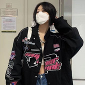 Jachetă stil Y2K Racing 2022, haină fierbinte pentru bărbați și femei, cu imprimeu, epocă, casual, cu mâneci lungi, cu mâneci lungi, primavara toamnă