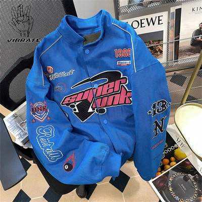 Jachetă stil Y2K Racing 2022, haină fierbinte pentru bărbați și femei, cu imprimeu, epocă, casual, cu mâneci lungi, cu mâneci lungi, primavara toamnă