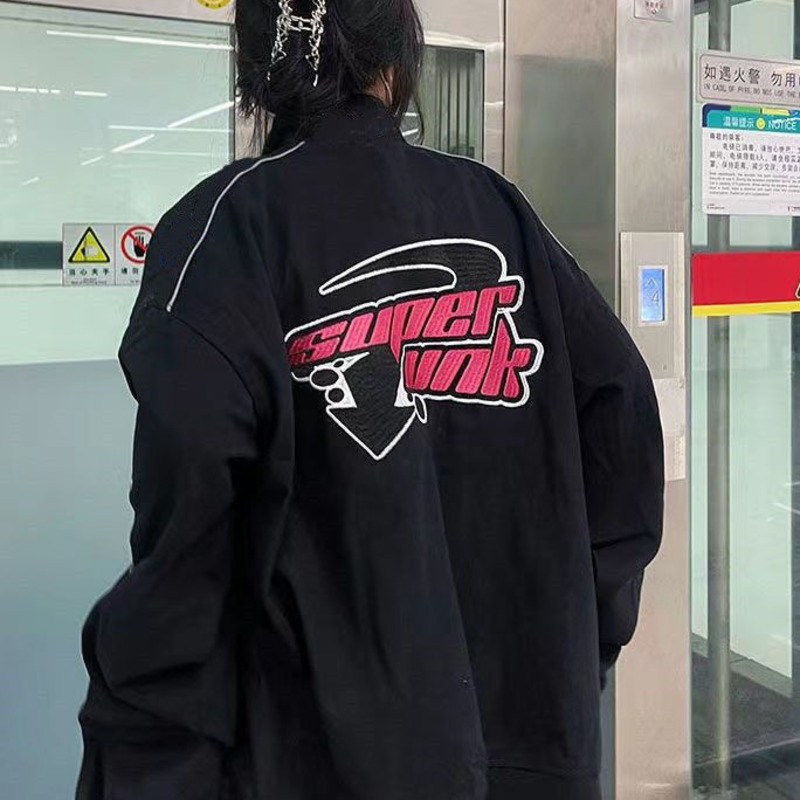 Jachetă stil Y2K Racing 2022, haină fierbinte pentru bărbați și femei, cu imprimeu, epocă, casual, cu mâneci lungi, cu mâneci lungi, primavara toamnă