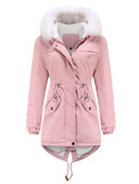 2022, iarnă, parcas supradimensionată pentru femei, la modă, solidă, groasă, caldă, cu glugă, din bumbac, căptușită, ocazional, largi, jachete