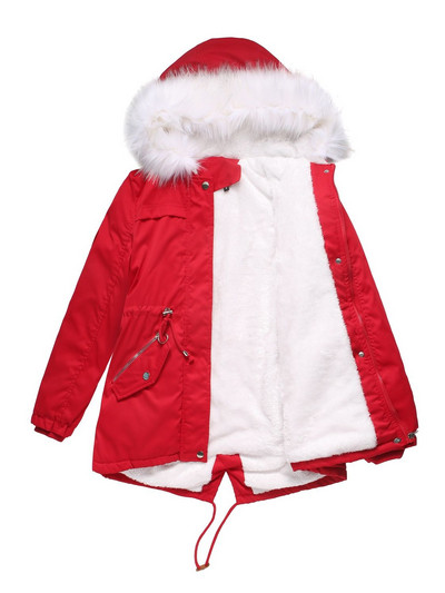 2022, iarnă, parcas supradimensionată pentru femei, la modă, solidă, groasă, caldă, cu glugă, din bumbac, căptușită, ocazional, largi, jachete