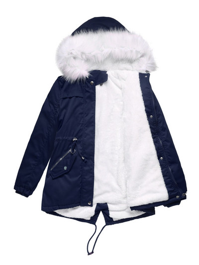 2022, iarnă, parcas supradimensionată pentru femei, la modă, solidă, groasă, caldă, cu glugă, din bumbac, căptușită, ocazional, largi, jachete