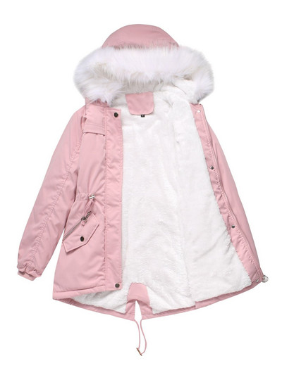 2022, iarnă, parcas supradimensionată pentru femei, la modă, solidă, groasă, caldă, cu glugă, din bumbac, căptușită, ocazional, largi, jachete