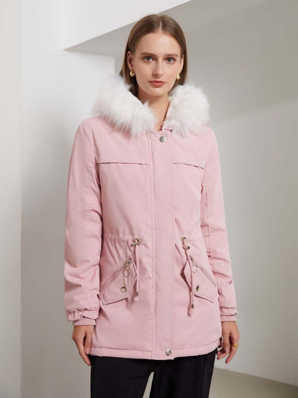 2022, iarnă, parcas supradimensionată pentru femei, la modă, solidă, groasă, caldă, cu glugă, din bumbac, căptușită, ocazional, largi, jachete