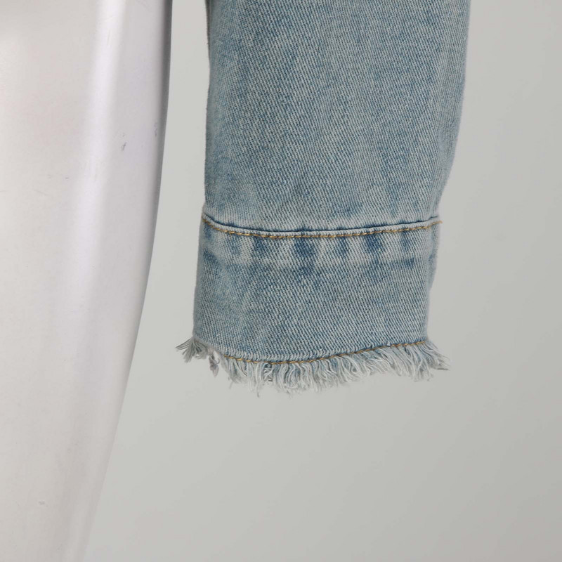 Jachete din denim decupate retro americane Jachete de jean cu mânecă lungă pentru femei cu rever, ocazional, îmbrăcăminte exterioară din denim cu un singur buton, cu buzunare
