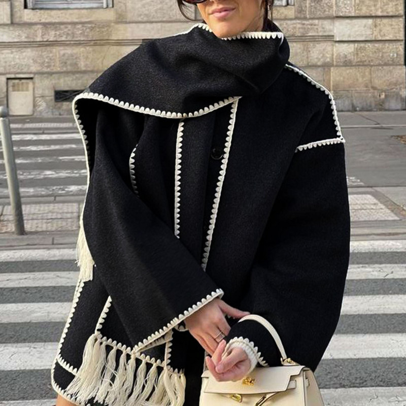 Új elegáns kis illatos széldzseki Női alkalmi gyapjúszövet farmer dzsekik karcsúsított utcai ruházat köpeny kabátok vintage kabát