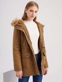 Sieviešu ziemas lielizmēra jaka Modes ar kapuci brīva Abrigo Mujer bieza kokvilnas polsterēta stepēta mēteļi Sieviešu virsjaka Parkas